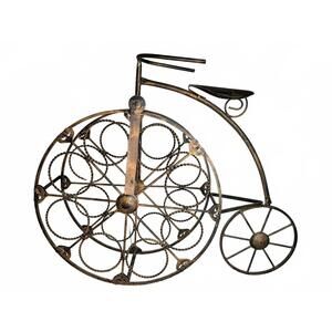 Vintage Style 8 Bottle Wine Rack Metal Bicycle Sculpture Home Decor